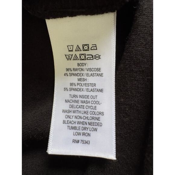 Tahari Whimsygoth Solid & Sheer Mesh Top Concert Party Club Date Night Size XL - Picture 4 of 6